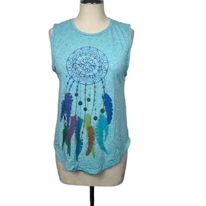 Third Eye Threqds Dream Catcher Blue Tank Top M
